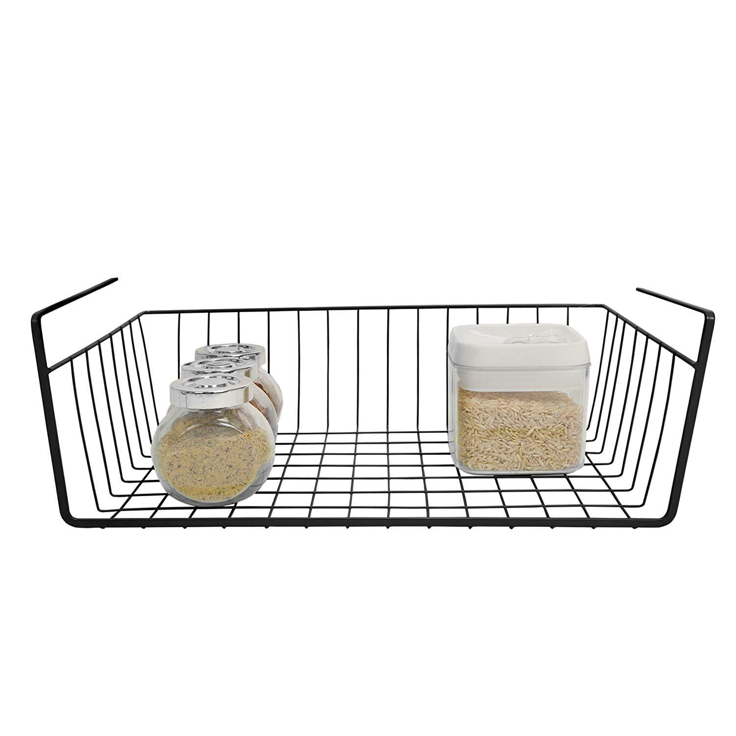 Smart Design Undershelf Storage Basket - Medium - 16 x 5.5 inch - Black