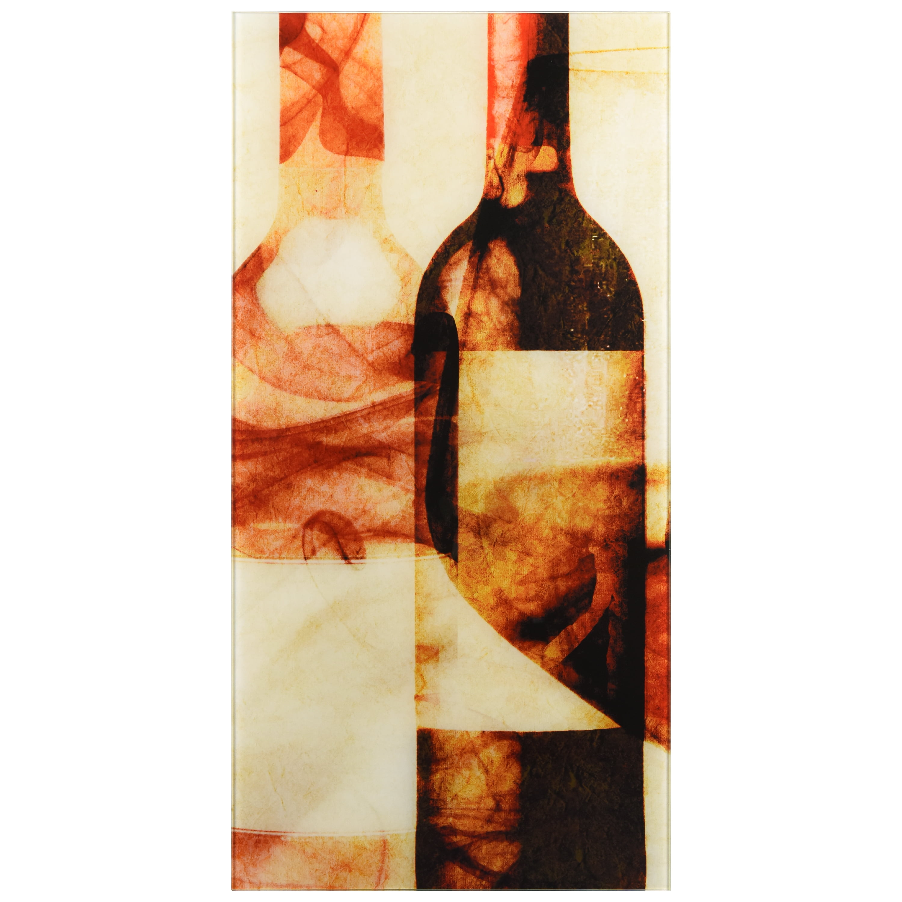 "Smokey Wine I A" Frameless Free Floating Reverse Printed Tempered Art Glass Wall Art