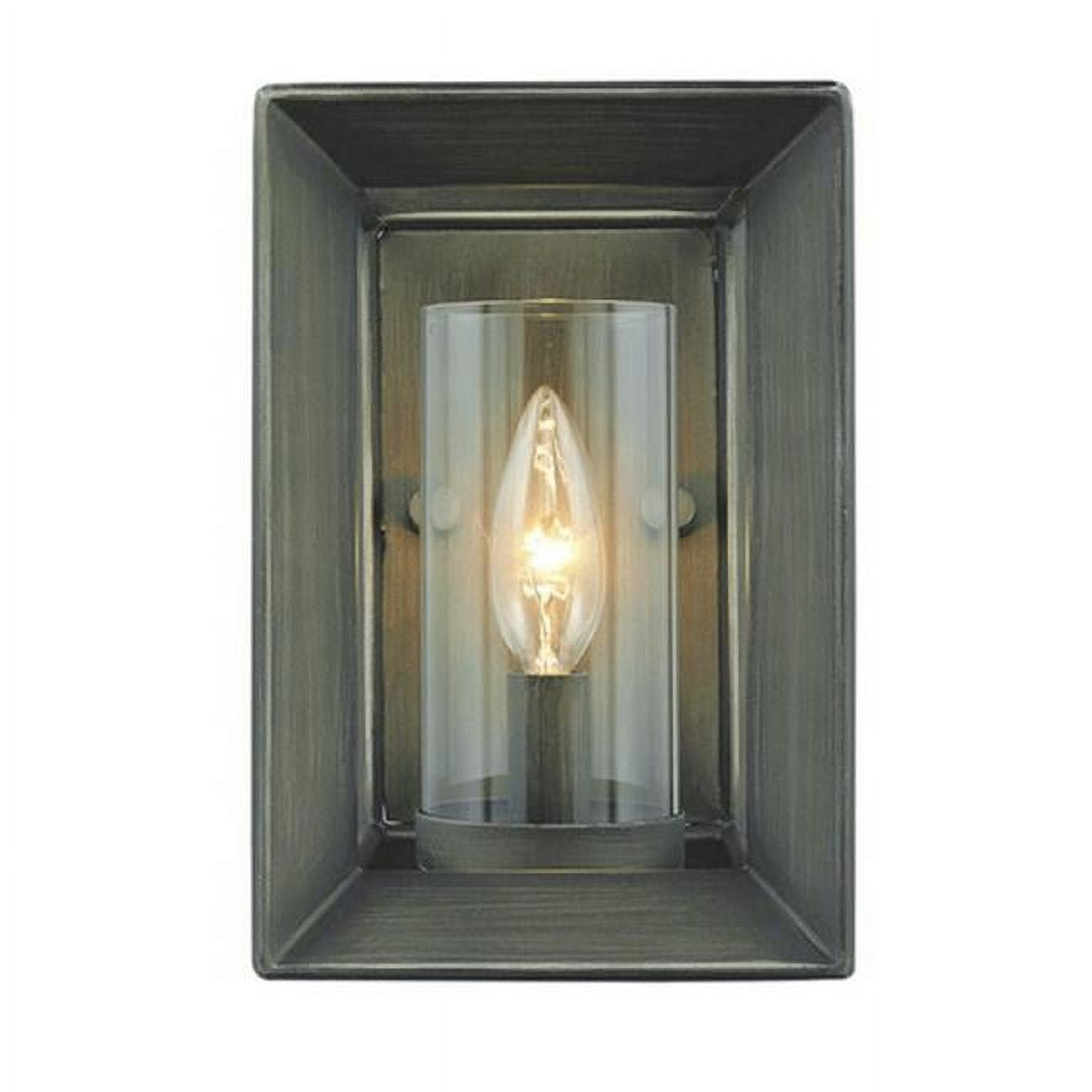Golden Lighting Smyth 1-Light Wall Sconce in Gunmetal Bronze with Clear Glass