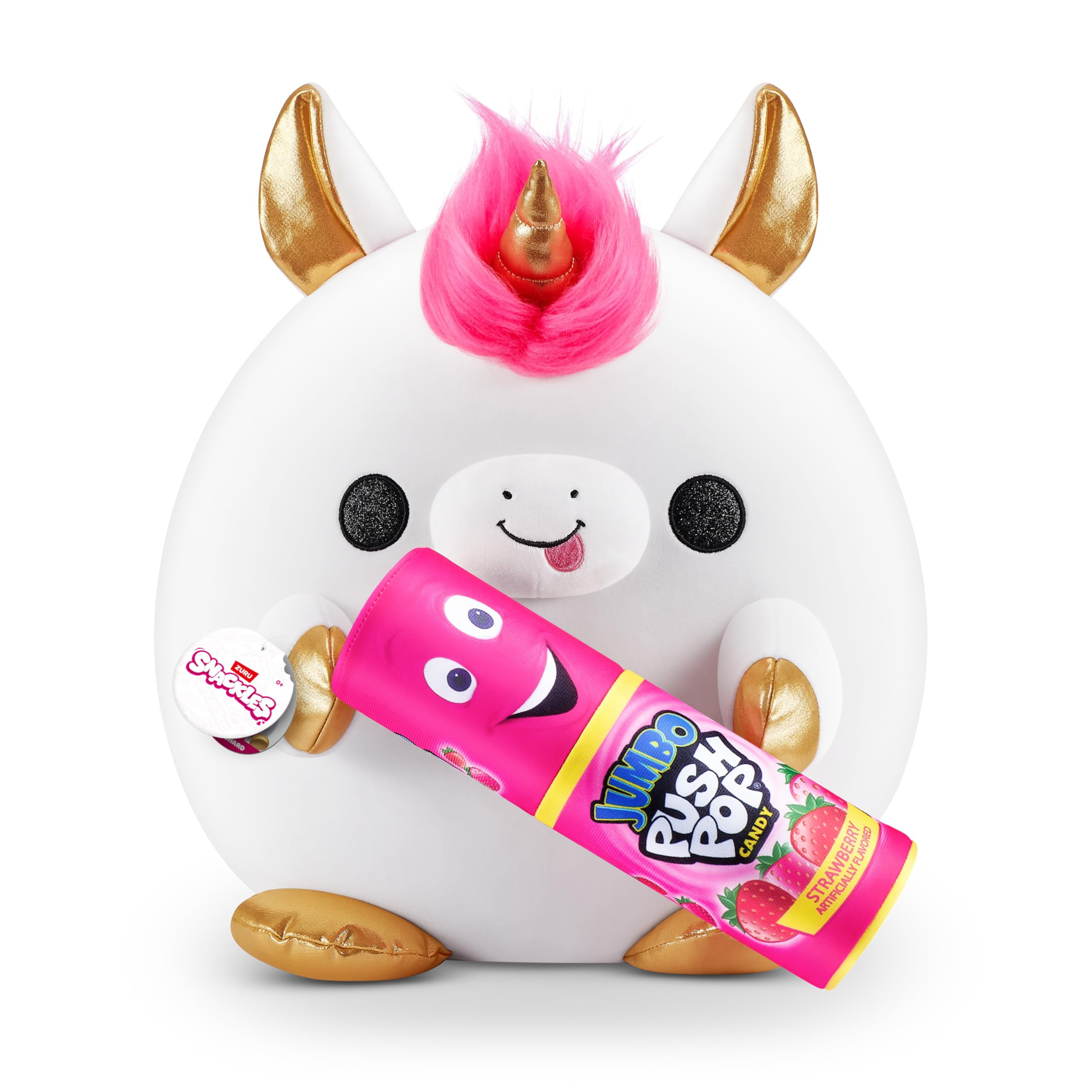 Snackles (Bazooka) Unicorn Super Sized 14 inch Plush by ZURU, Ultra Soft Plush, Collectible Plush with Real Licensed Brands, Stuffed Animal