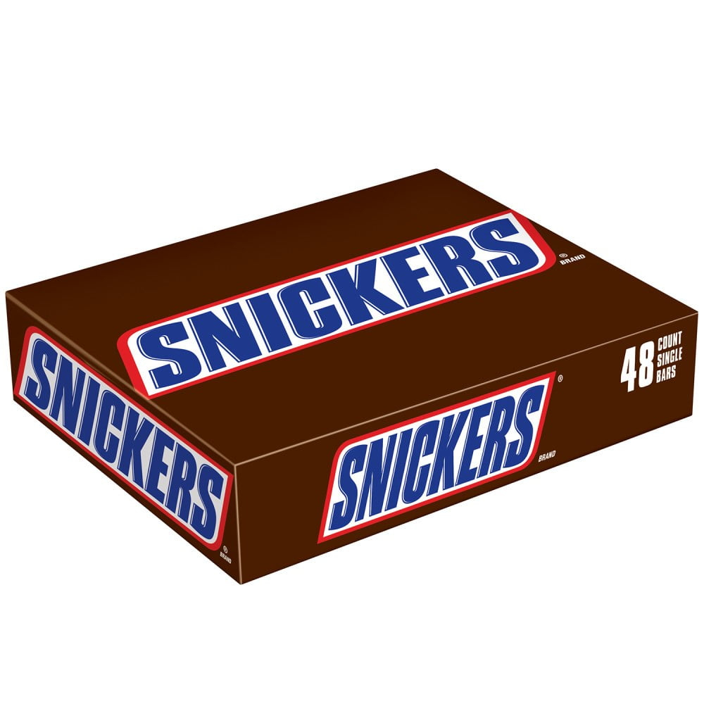 Snickers Milk Chocolate Candy Bars Box, 48 Count