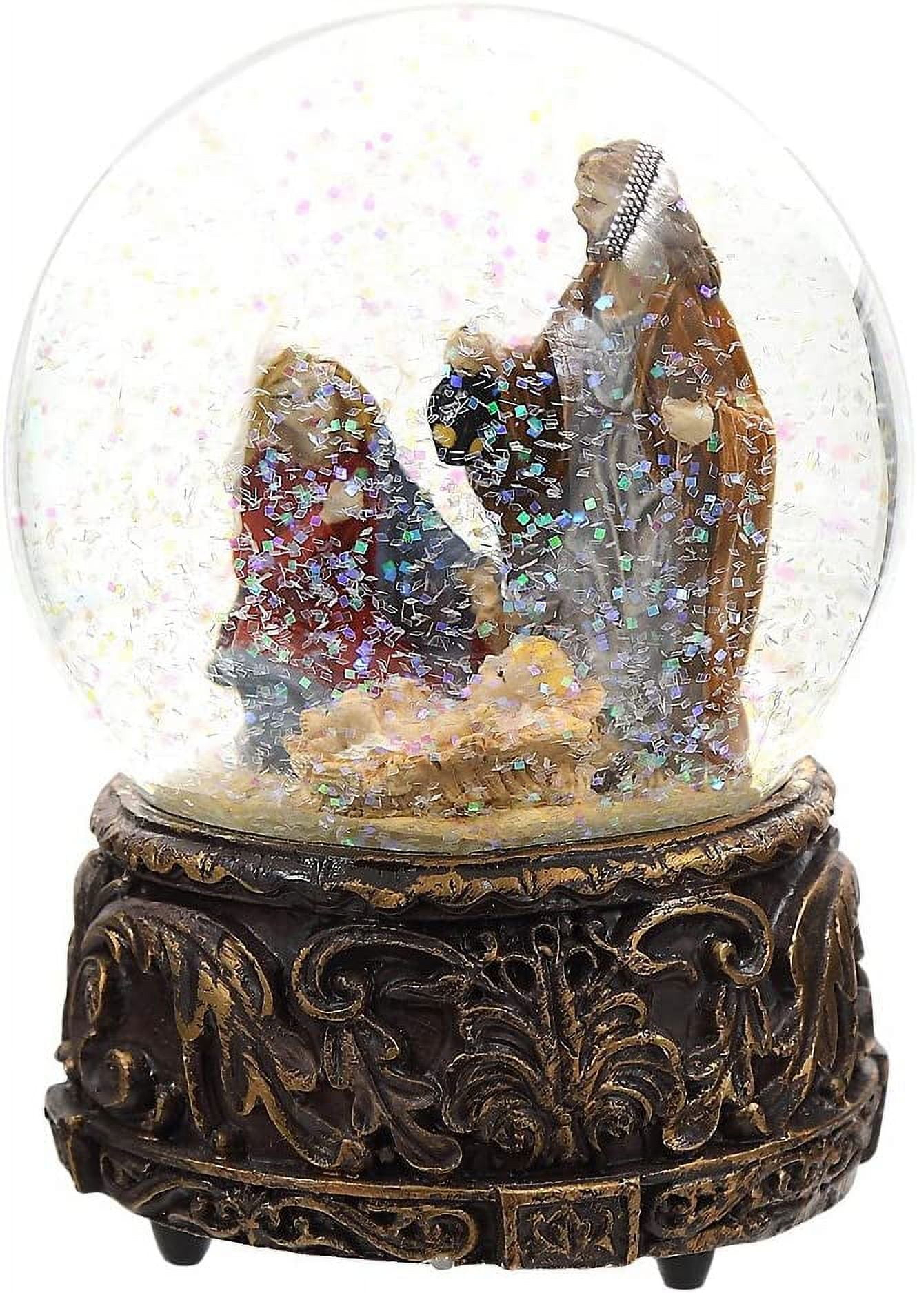 Snow Globes Glitter Water Globe Musical Snow Globe Decoration Plays Silent Night, 100 mm, Nativity