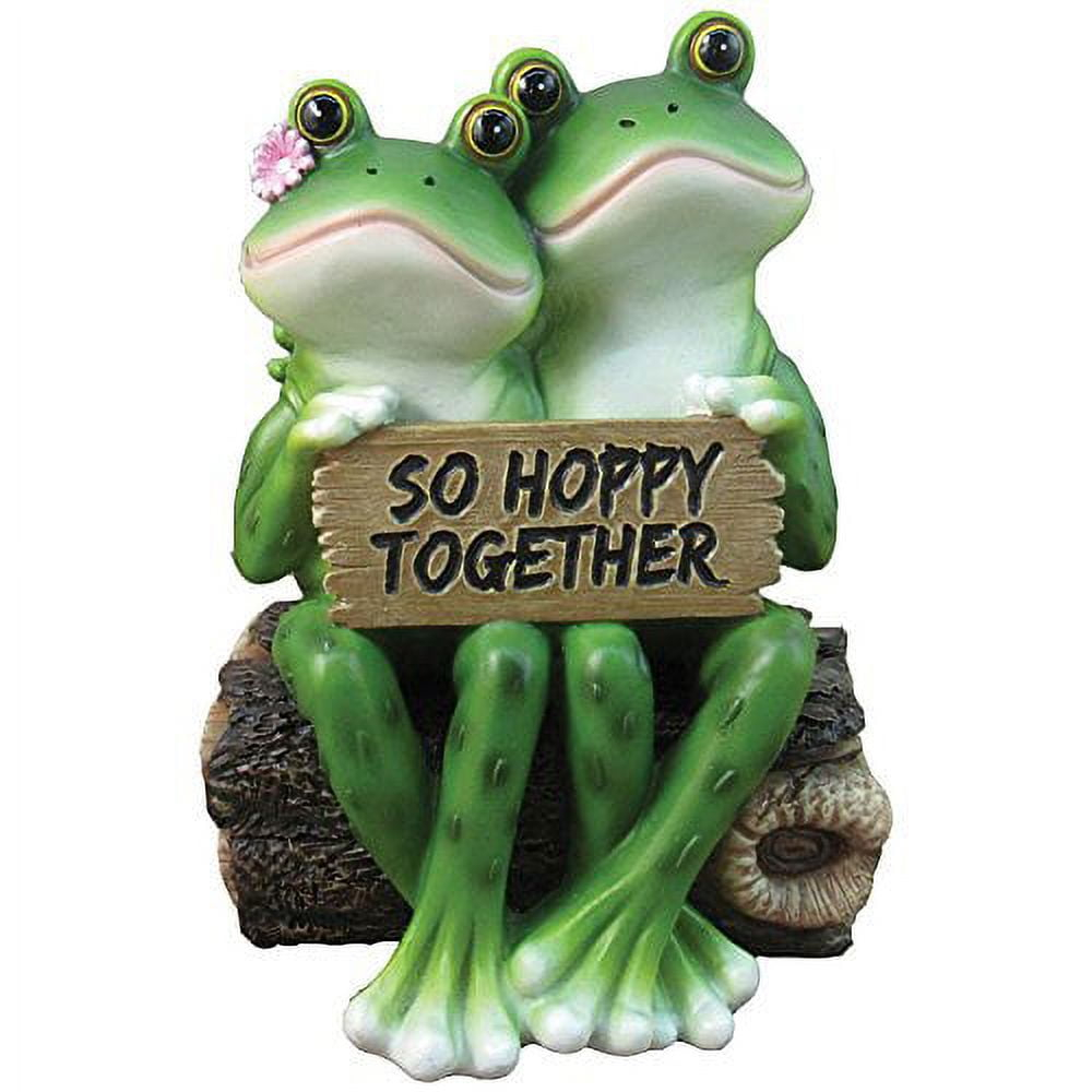 "So Hoppy Together" Adorable Amphibian Couple Decorative Resin Frogs Figure