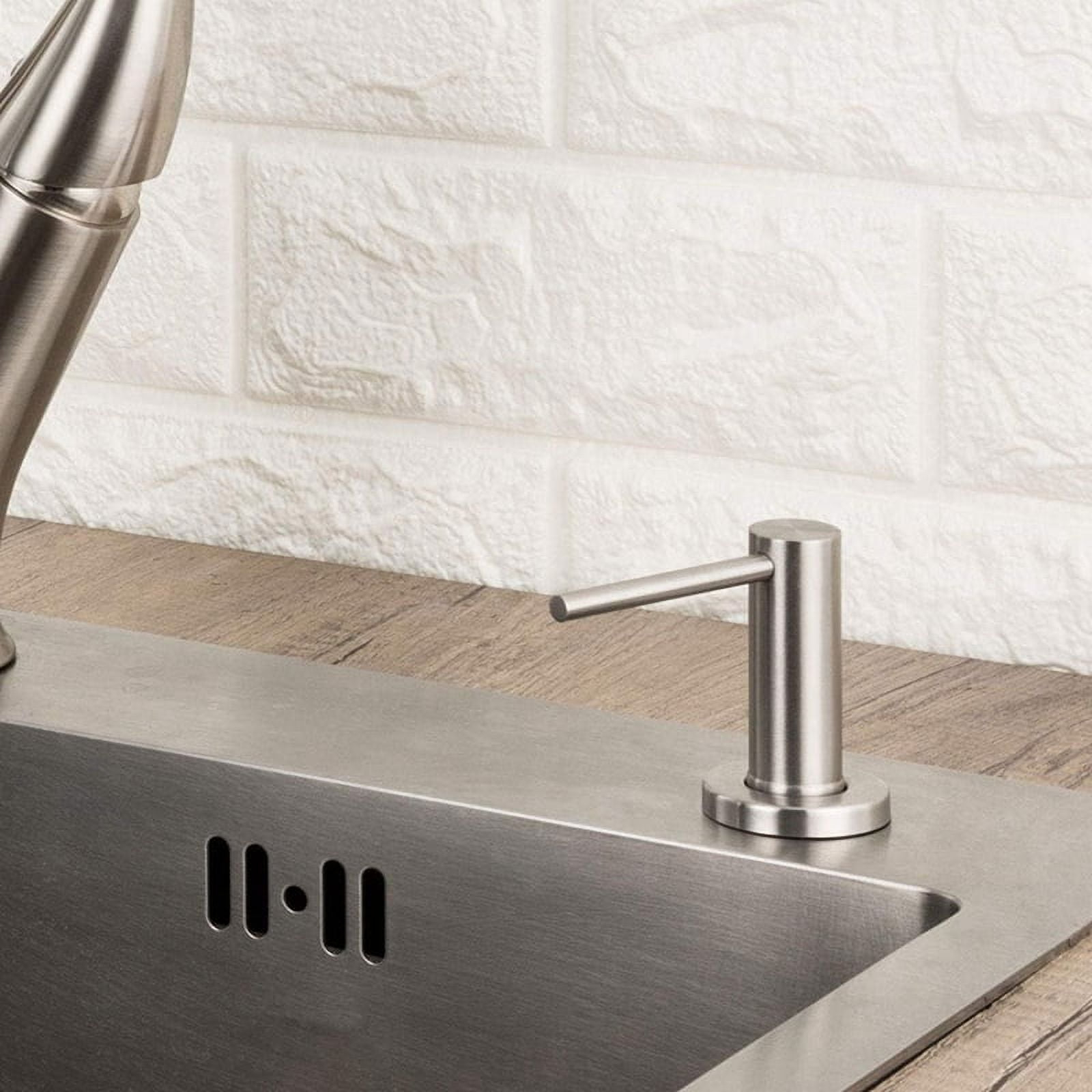 Soap Dispenser for Kitchen Sink Brushed Stainless Steel Countertop Pump Hand Lotion Built in Bottlend Silver