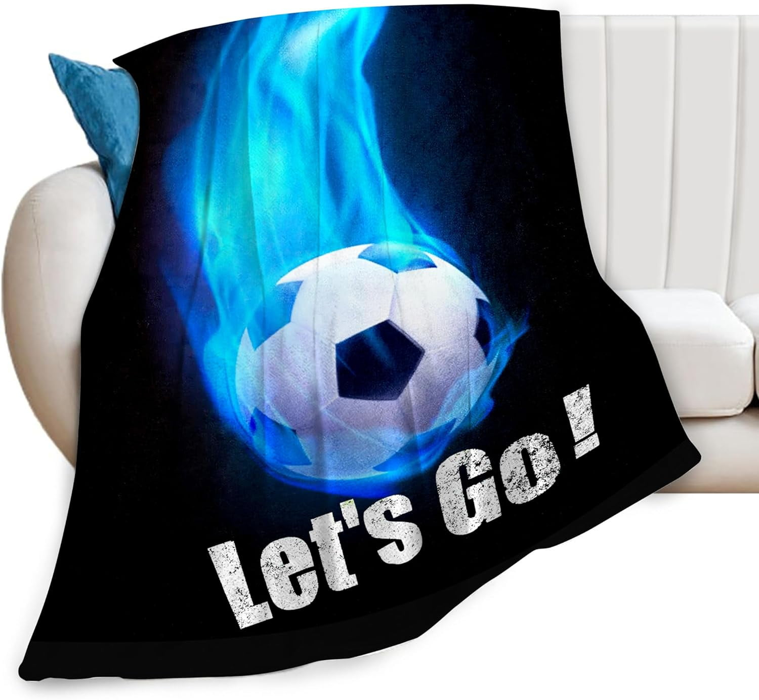 Soccer Blanket Soccer Ball Decor Throw Blanket Football Blanket Gifts for Girls Boys Soccer Lover Winter Bedding Super Warm Soft Plush Lightweight Fleece Flannel Blanket for Kids Men Women 50"X40"