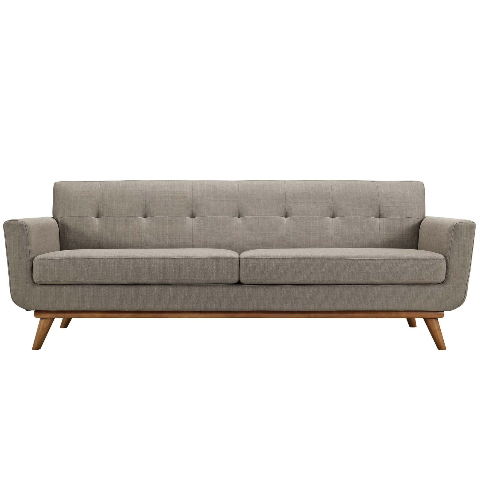Modway Engage Modern Upholstered Fabric Sofa in Granite Gray