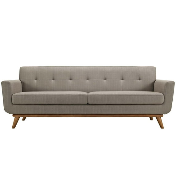 Modway Engage Upholstered Fabric Sofa in Granite