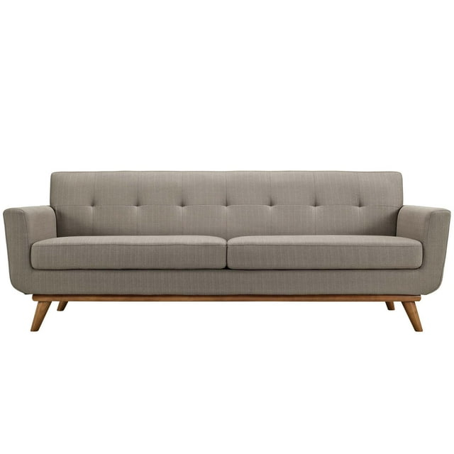 Modway Engage Upholstered Fabric Sofa in Granite