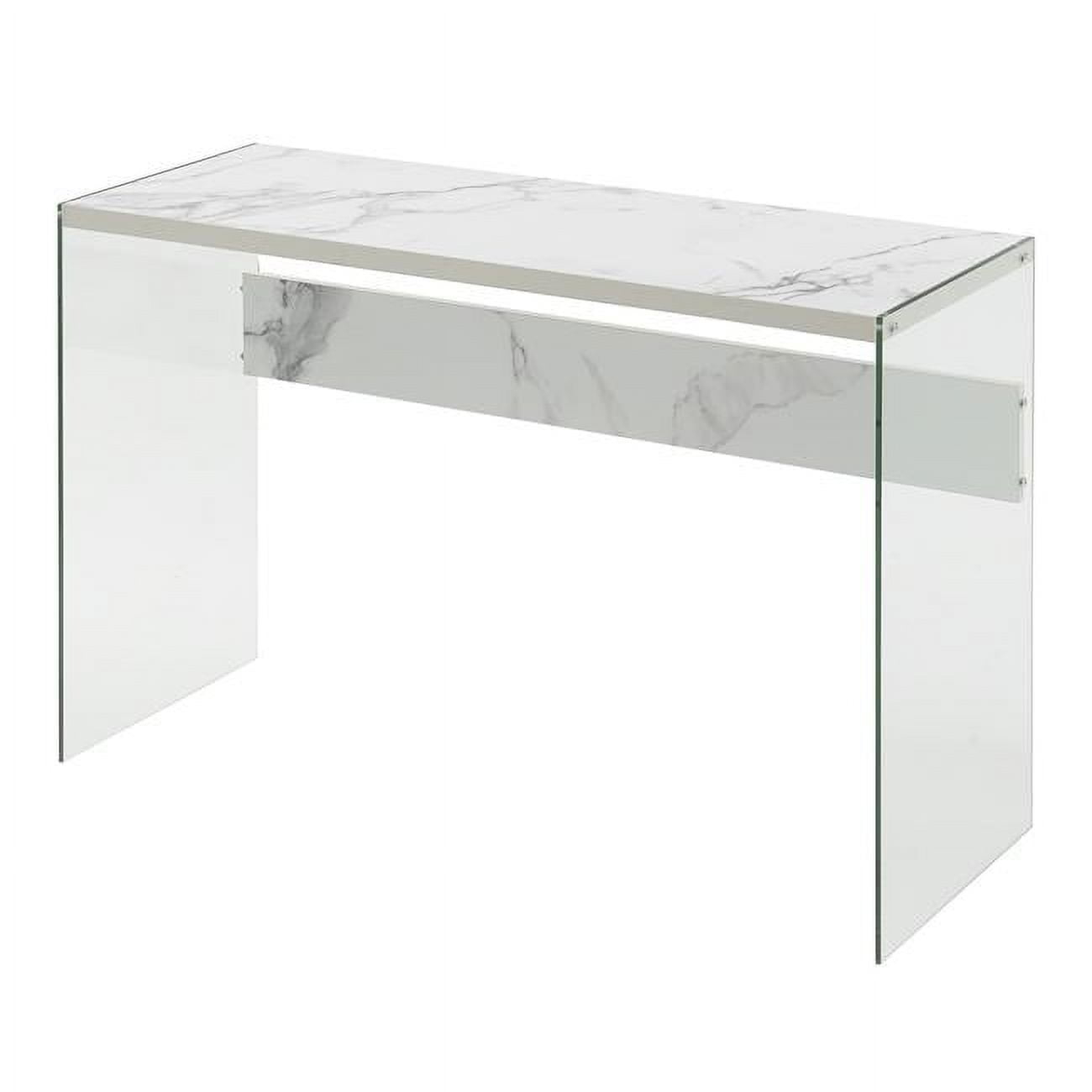 Soho Console Table, Faux White Marble