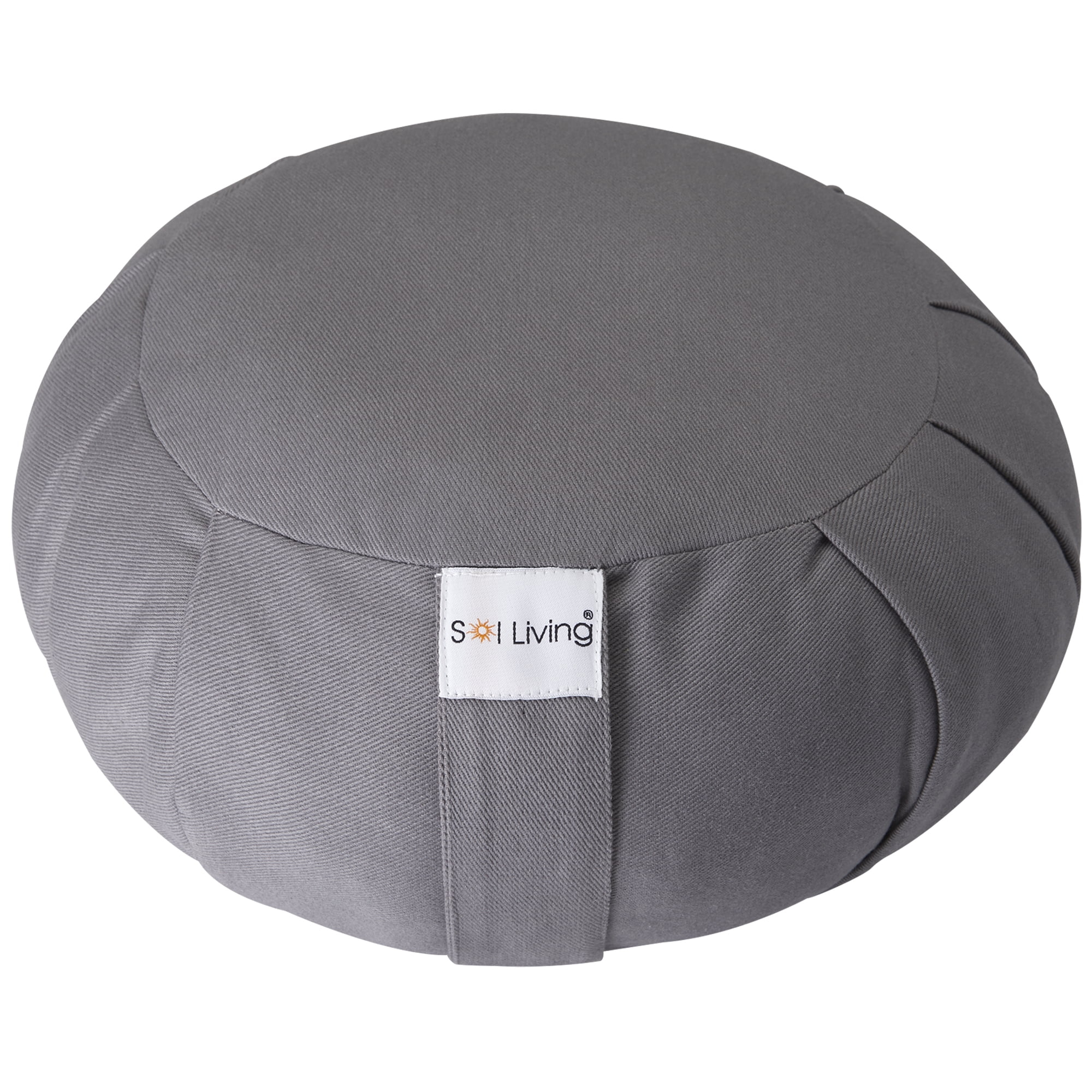 Sol Living Organic Cotton Zafu Meditation Cushion Meditation Cushion with Full Back Support and Core Stability Durable Eco-Friendly Meditation Pillow Grey