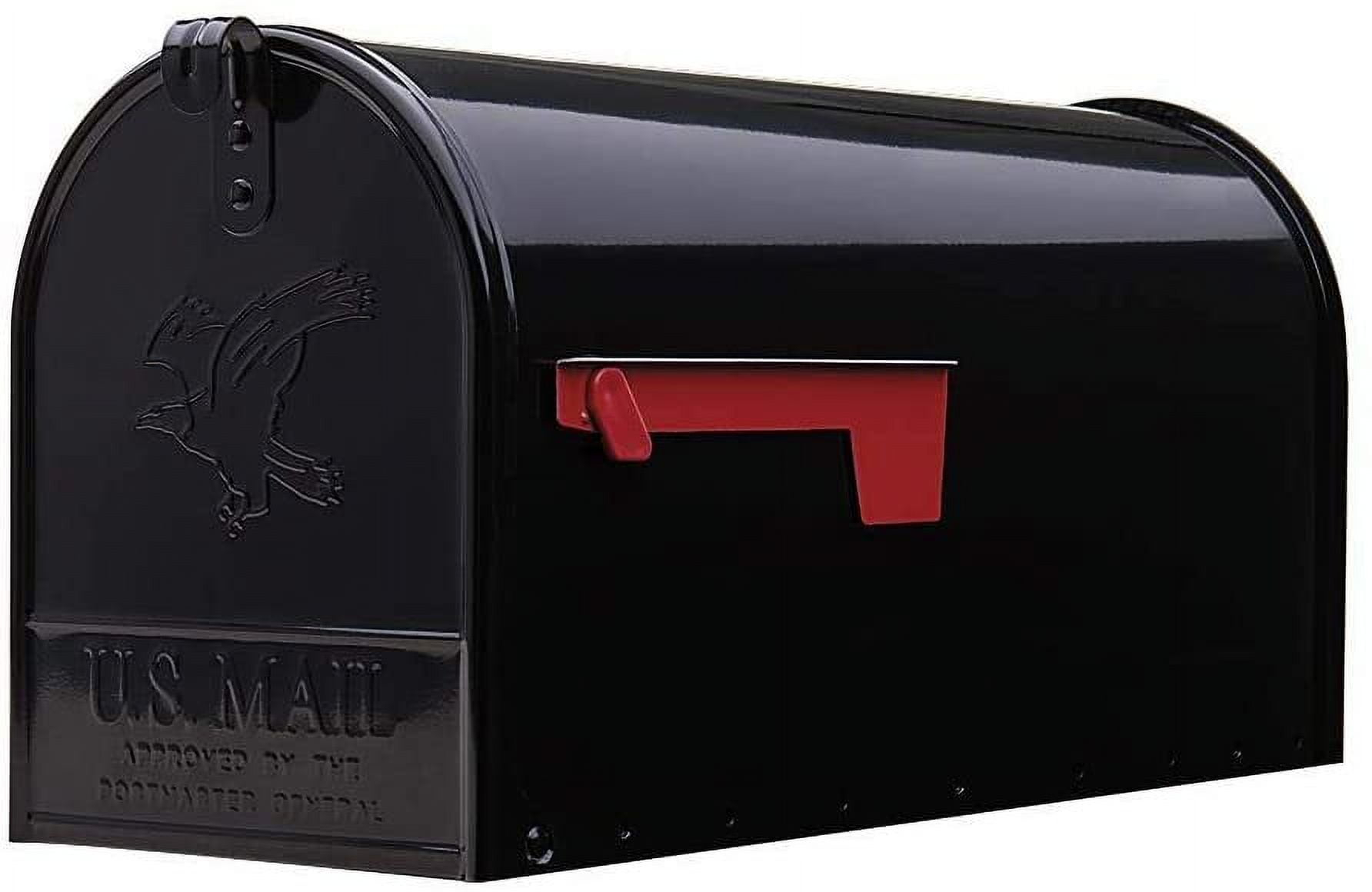 Gibraltar Mailboxes Elite Classic Galvanized Steel Post Mount Black Mailbox