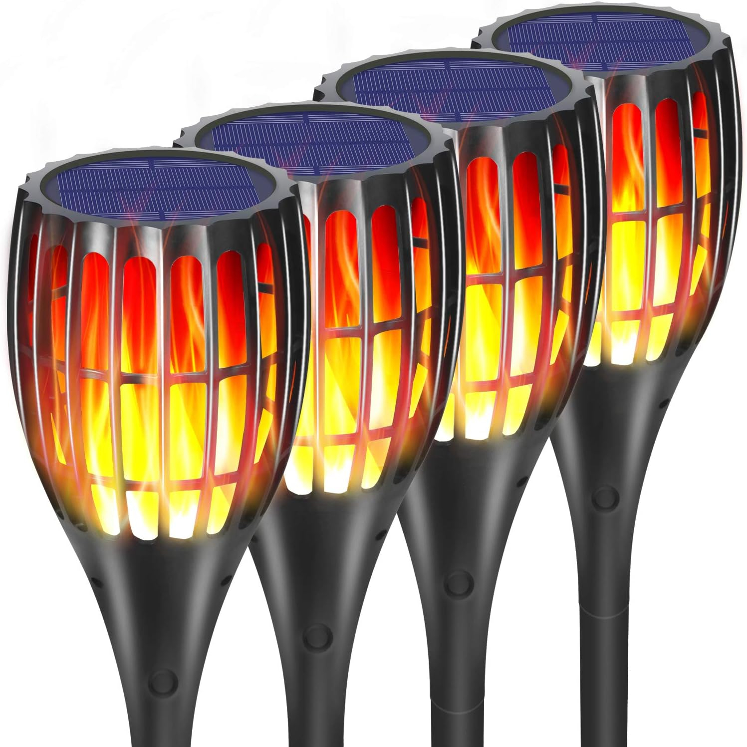 4 Pack Solar Lights Outdoor, Solar Torch Lights Outdoor Flickering Flame for Outdoor Decorations, Waterproof Garden Light Solar Powered , Torches Flame Light for Outside Yard Patio Lawn Garden Decor