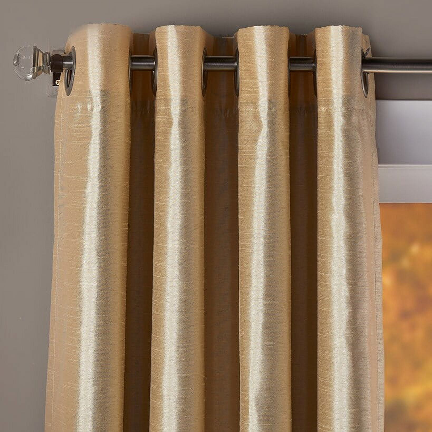 The Lakeside Collection Solid Faux Silk Blackout Curtains - Champagne 63"