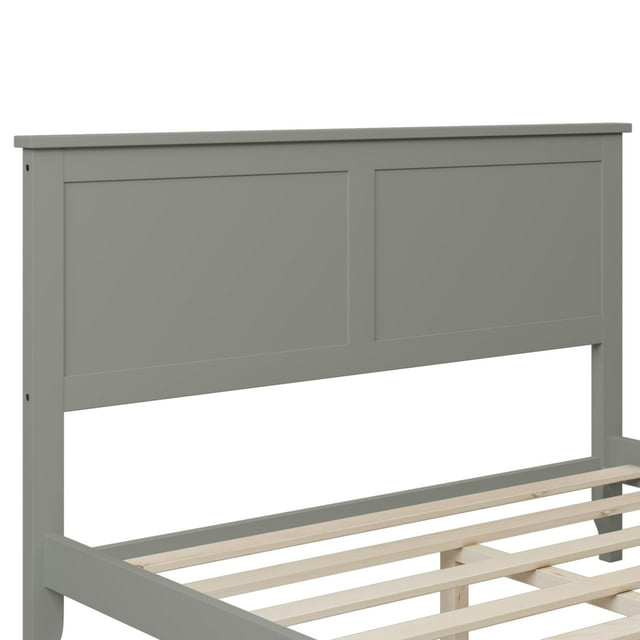Solid Wood Platform Bed Grey - Full