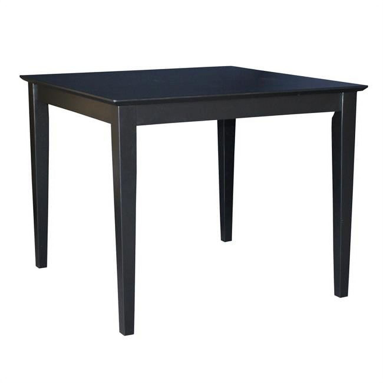 International Concepts 36" Square Solid Wood Top Dining Table with Shaker Legs Black: Parawood, Non-Extension, Seats 4