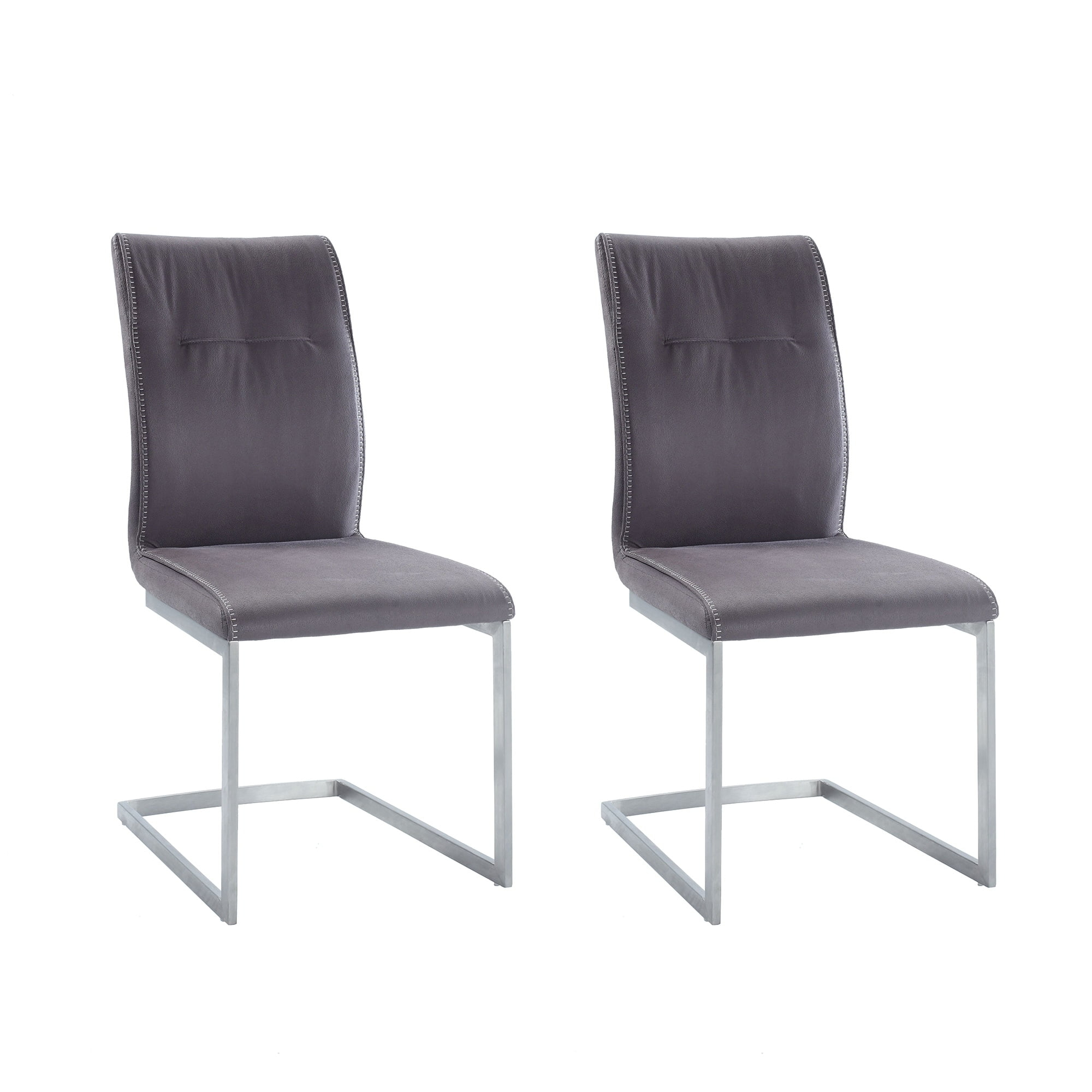 Somette  Kalie Cantilever Side Chair with Highlight Stitching, Set of 2