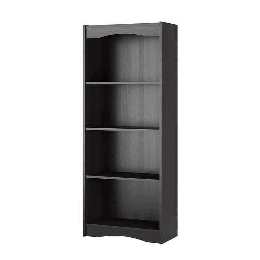 60" Hawthorn Tall Bookcase Black - CorLiving: Modern Style, Laminated Particle Board, 4 Open Shelves