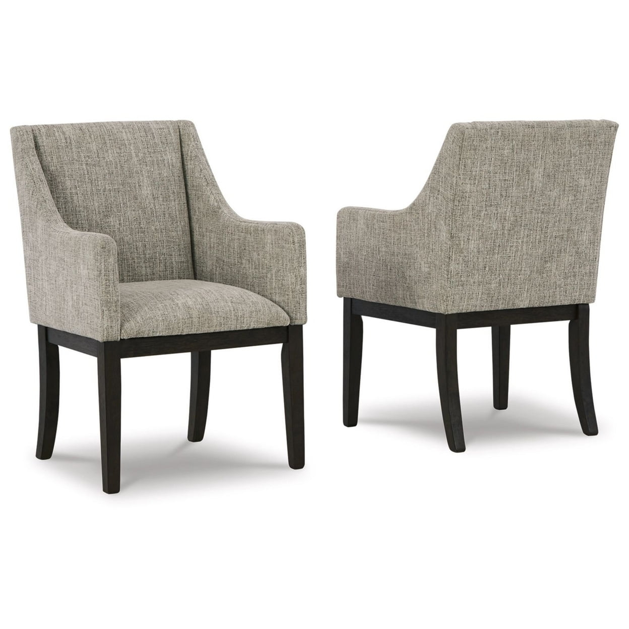 Sonn 24 Inch Dining Armchair Set of 2 Padded Beige Upholstery Brown Legs - Saltoro Sherpi