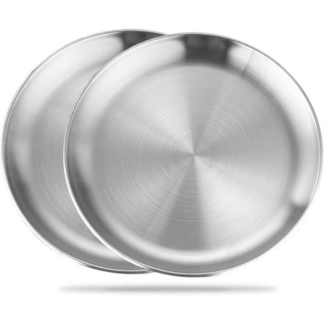 Soro Essentials- Set of 2 Aluminum 10” Coupe Style Pizza Trays- Pizza Baking Pan Pizza Tray Pizza Pan Round Pizza Baking Sheet Oven Tray Pizza Crisper Pan Healthy Pizza Cooking Pan for Oven