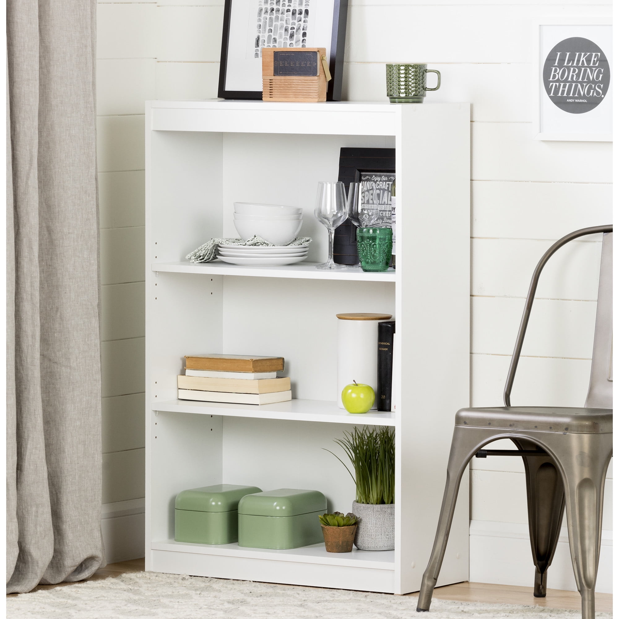 South Shore Axess, Contemporary Bookcase, Standard White