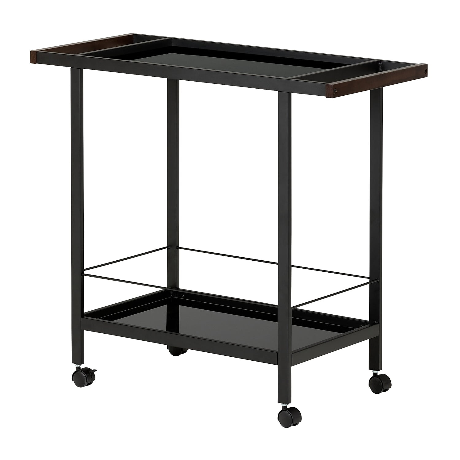 City Life Metal Bar Cart On Wheels Black - South Shore