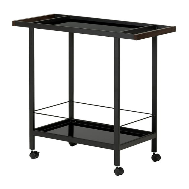 City Life Metal Bar Cart On Wheels Black - South Shore