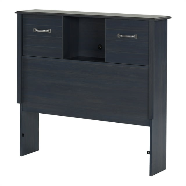 South Shore Ulysses Blueberry Bookcase Headboard with Sliding Doors, Multiple Sizes
