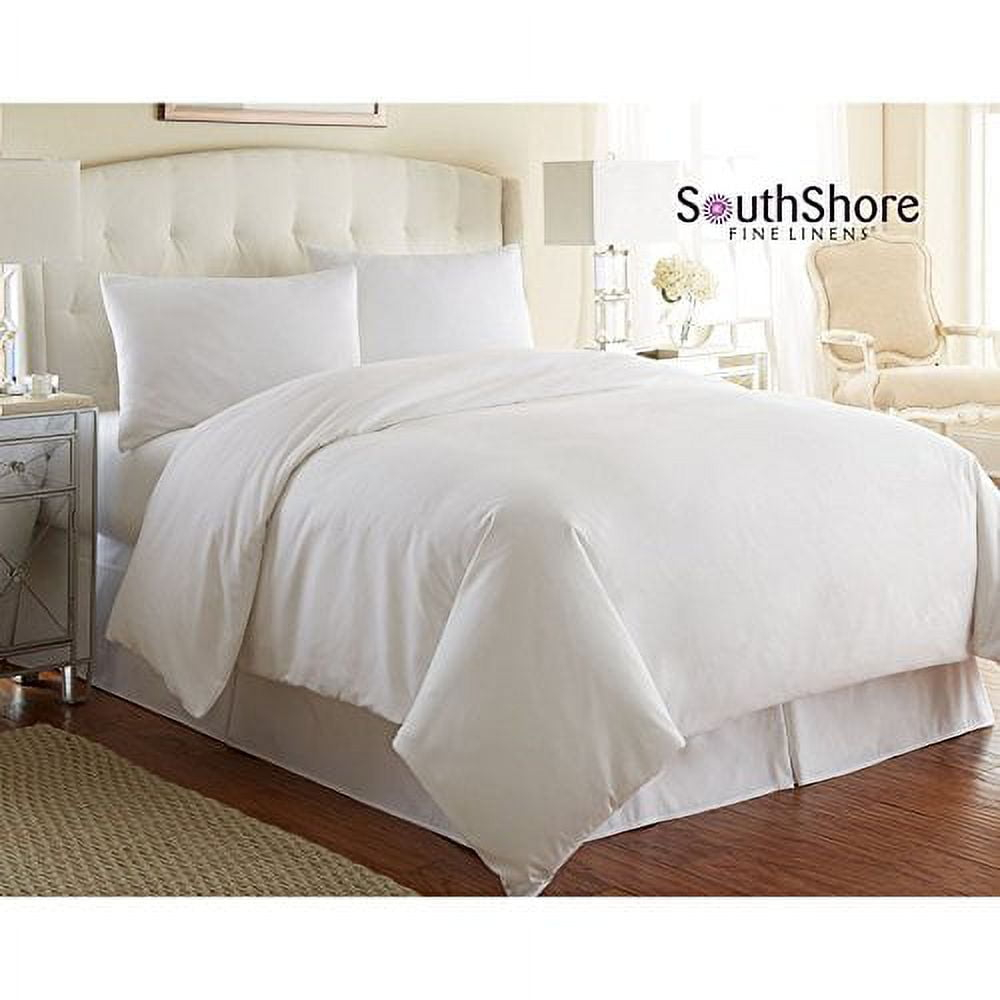 Southshore Fine Linens® - 3 Piece Oversized Duvet Cover Set - BRIGHT WHITE - Full / Queen