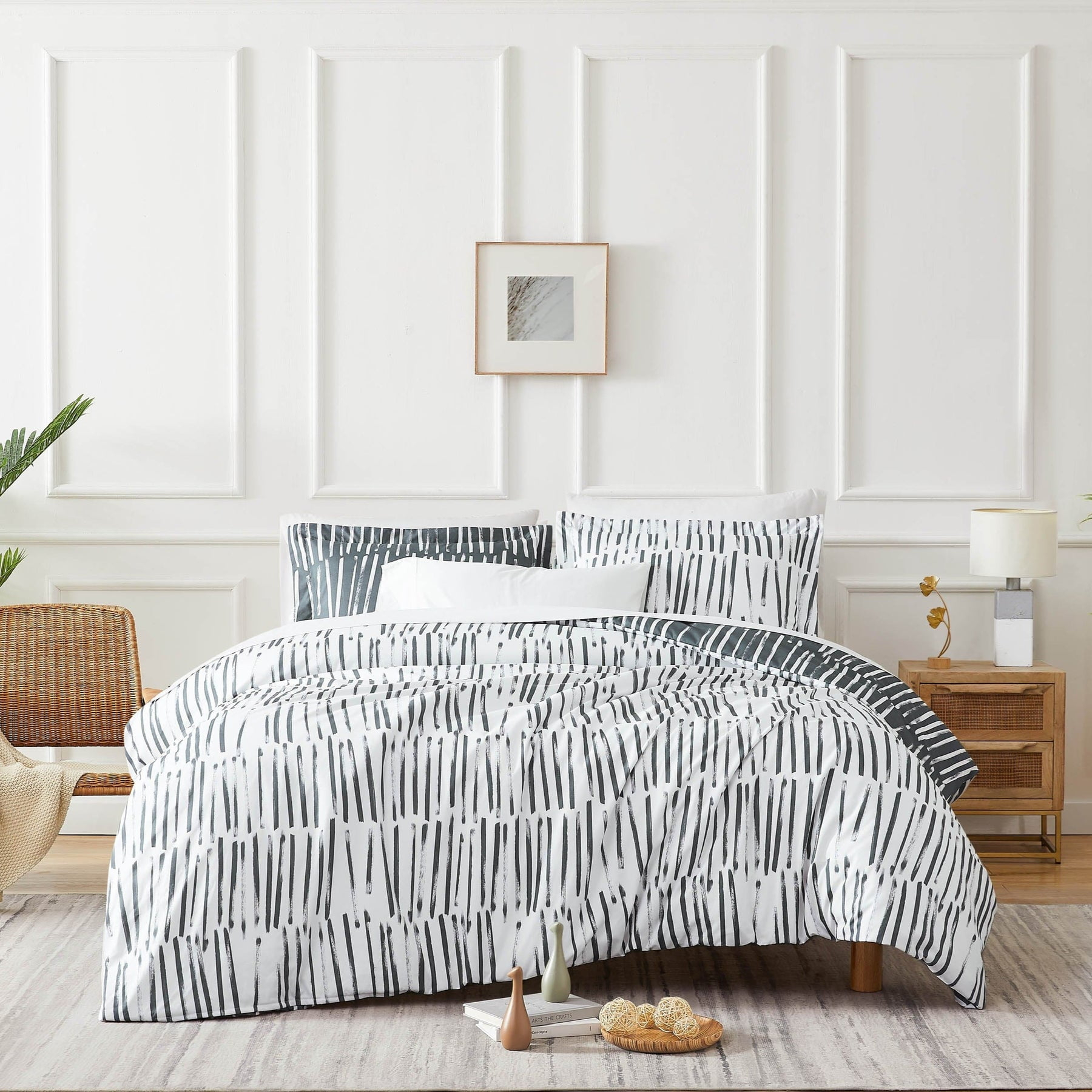 Southshore Fine Living, Inc. Spirit Collection Oversized King Duvet Cover Set, Printed Duvet Cover 3-Piece, Two Matching Shams (108 in Wide x 98 in Long), Charcoal, King/California King