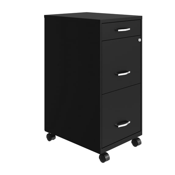 Width Pencil Drawer Vertical File Cabinet, Black