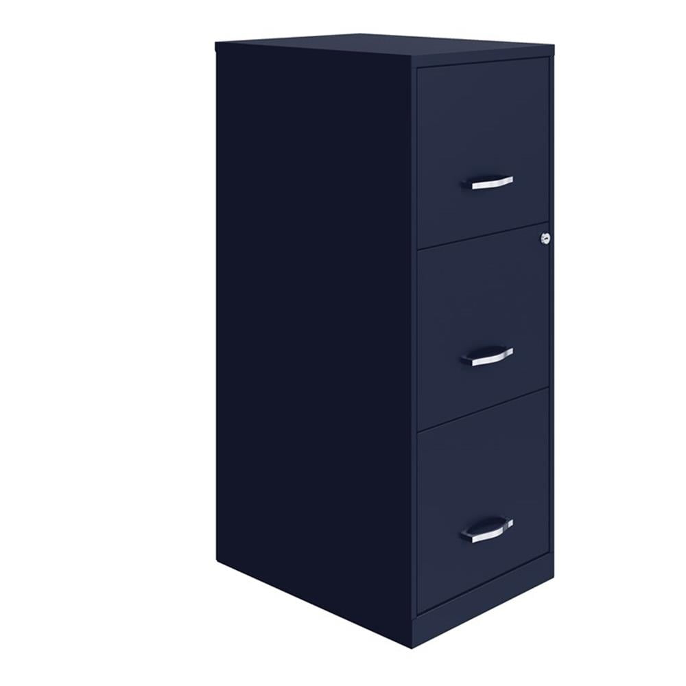 Space Solutions 18" Deep 3 Drawer Smart Letter Width Vertical File Cabinet, Navy
