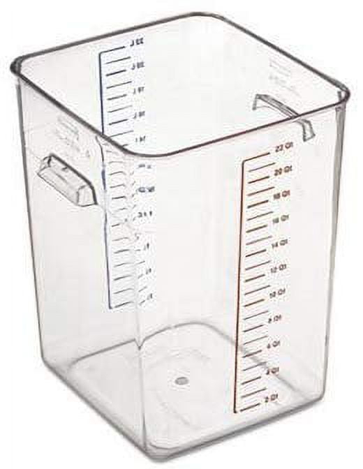 SpaceSaver Square Containers, 22 qt, 10 1/2 x 11.3 x 14.4 in, Clear