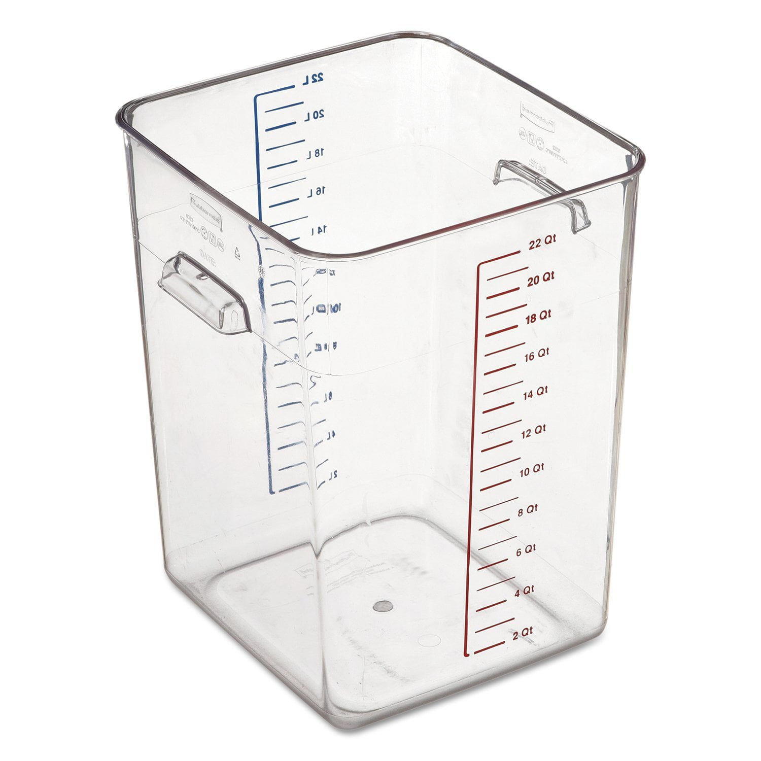 SpaceSaver Square Containers, 22 qt, 10 1/2 x 11.3 x 14.4 in, Clear