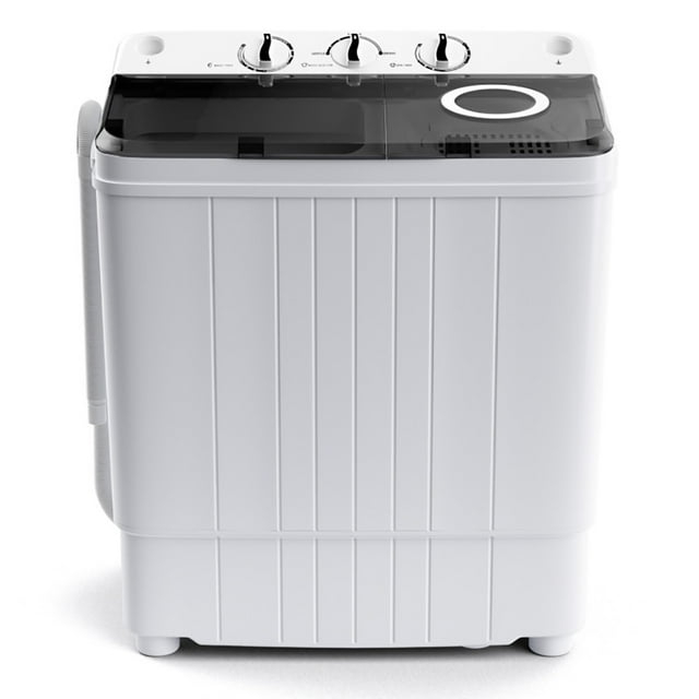 Kepooman Home Clothes Washing Machines,Standard Washing Machines,17.6 lbs Portable Washing Machine with Drain Pump-Black