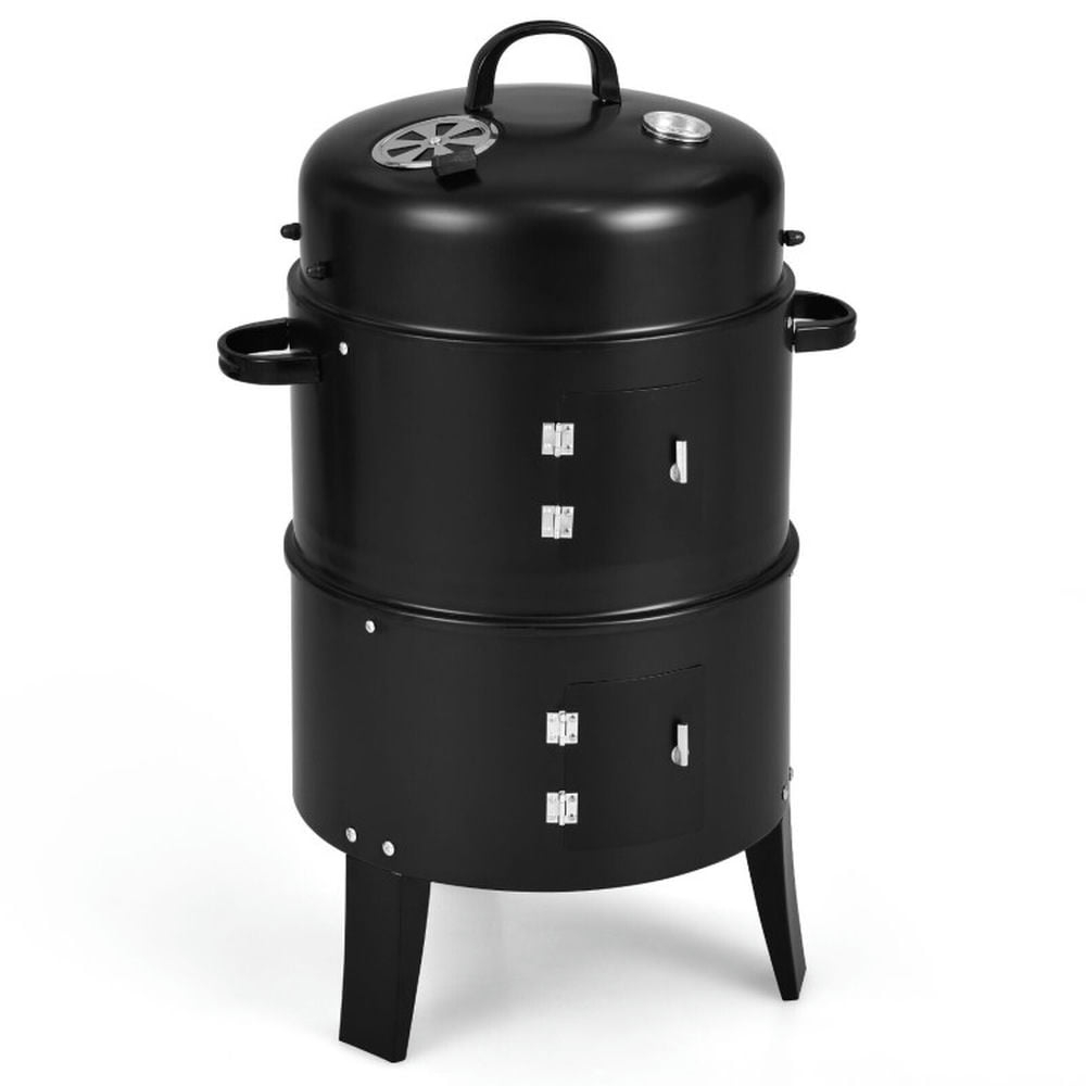 Spaco Grill, Outdoor BBQ Grill,3-in-1 Charcoal BBQ Grill Cambo with Built-in Thermometer