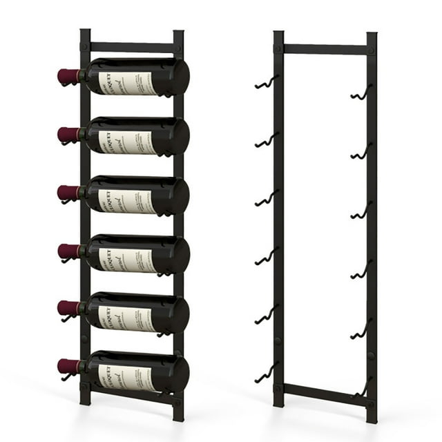 Spaco Rust Proof Wall Mounted Wine Rack for 6 or 9 Bottles-M, Bar Cabinet, Freestanding Floor Wine Holder