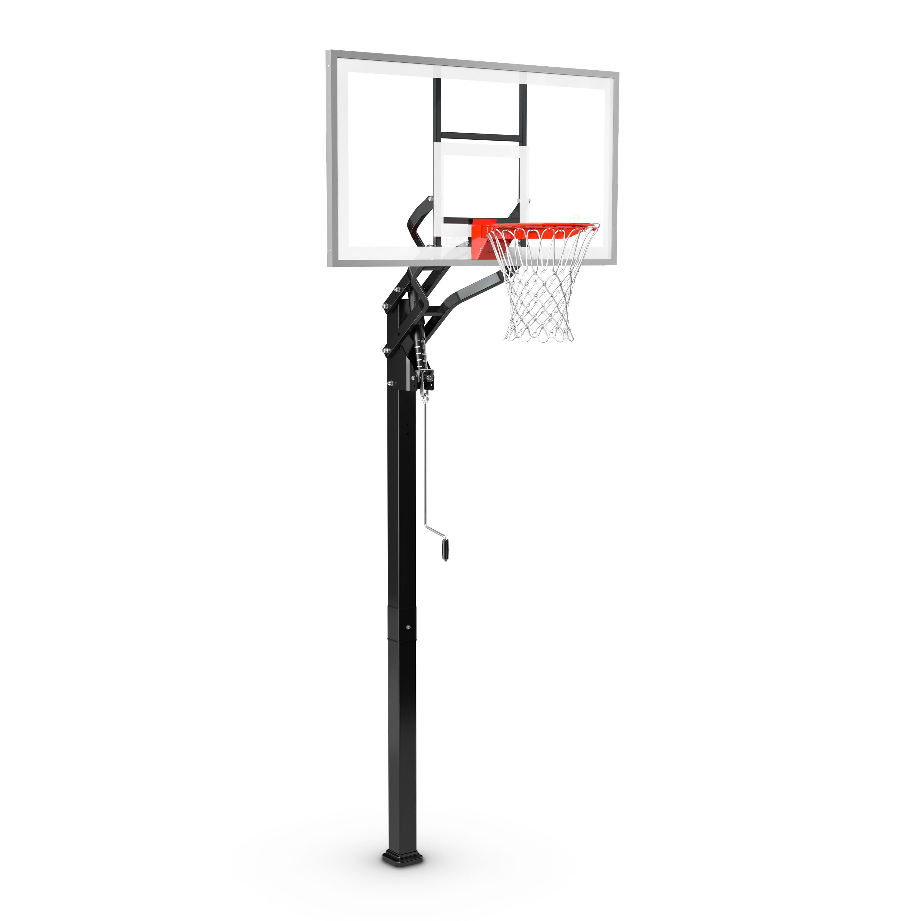 Spalding 60 In. Tempered Glass U-Turn® In Ground Basketball Systems Hoop