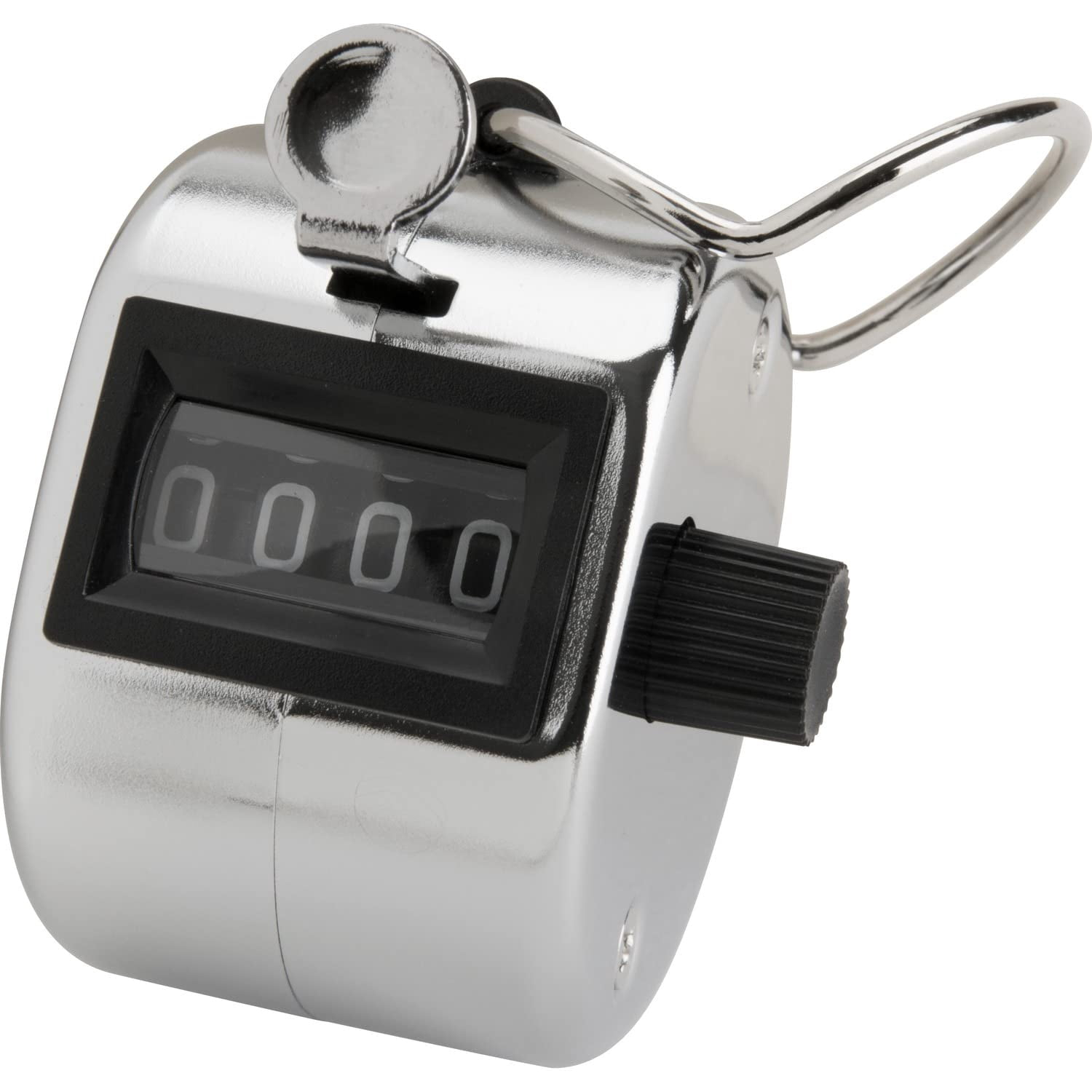 Sparco Finger Ring Tally Counter 4 Digit - Finger Ring - Handheld - Chrome Plated Steel - Silver