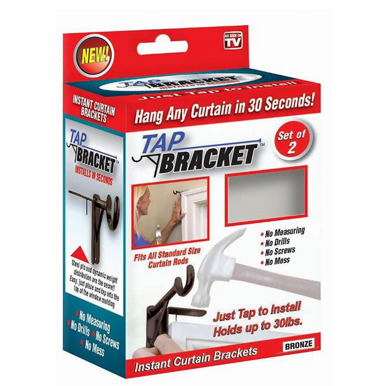 TAP BRACKET TBBRONZ-MC6 As Seen On TV Curtain Bracket, Bronze, 30 Lb