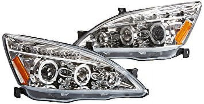 Spec-D Tuning  Halo LED Projector Headlights for 03 to 07 Honda Accord- Chrome - 10 x 25 x 26 in.