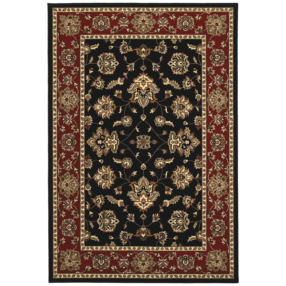 Oriental Weavers Ariana Area Rug - 623M3 - 6'7" x 9'6" - in Black/ Red - Vintage Inspired, Stain Resistant, Family and Pet Friendly , Dining, Living Room Rug