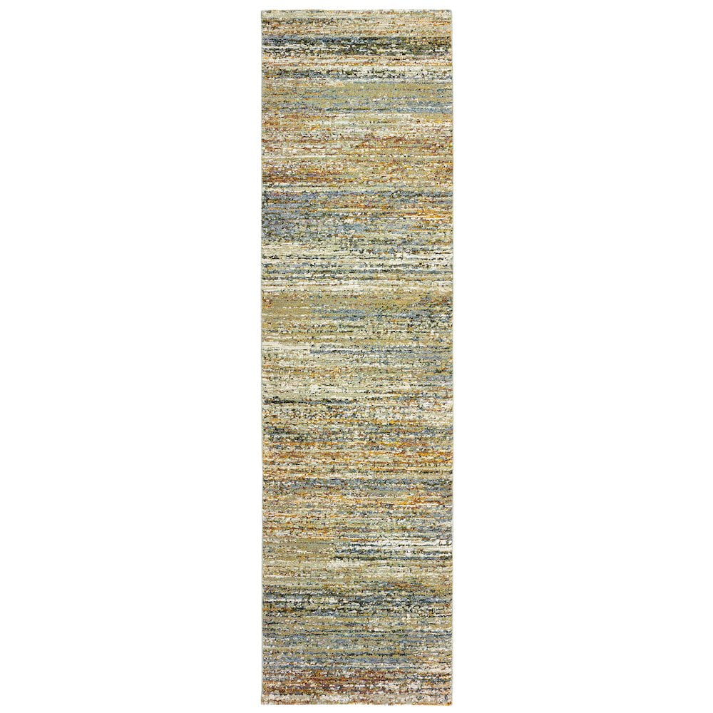 Oriental Weavers Atlas Area Rug 8037J Gold Striped Banded 2' 3" x 8' Rectangle