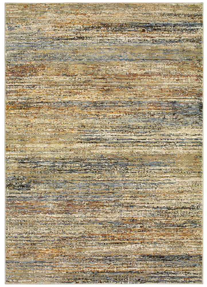 Oriental Weavers Atlas Area Rug 8037J Gold Striped Banded 7' 10" x 10' 10" Rectangle