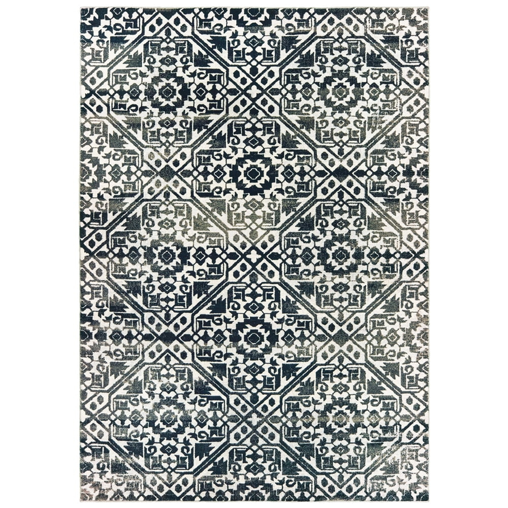 Sphinx Bowen Area Rug 5506E Navy Garlands Petals 6' 7" x  9' 6" Rectangle