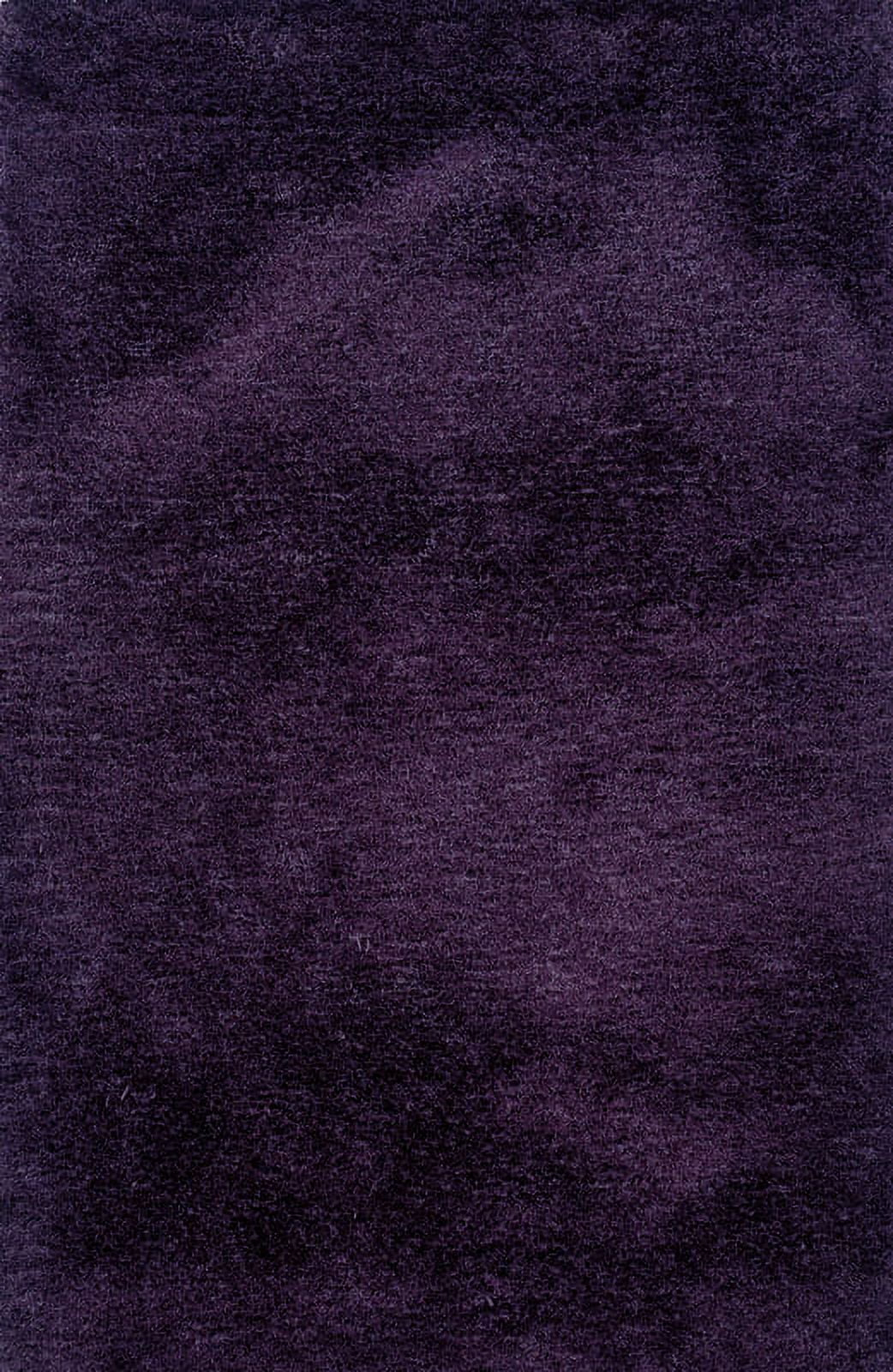 Oriental Weavers Cosmo Hand-made Shag Area Rug - 81108 - 3'3" x 5'3" - in Solid Purple - Plush Soft Shag, Modern Style, Hand-Made, Stain Resistant, Entrway, Bedroom Rug