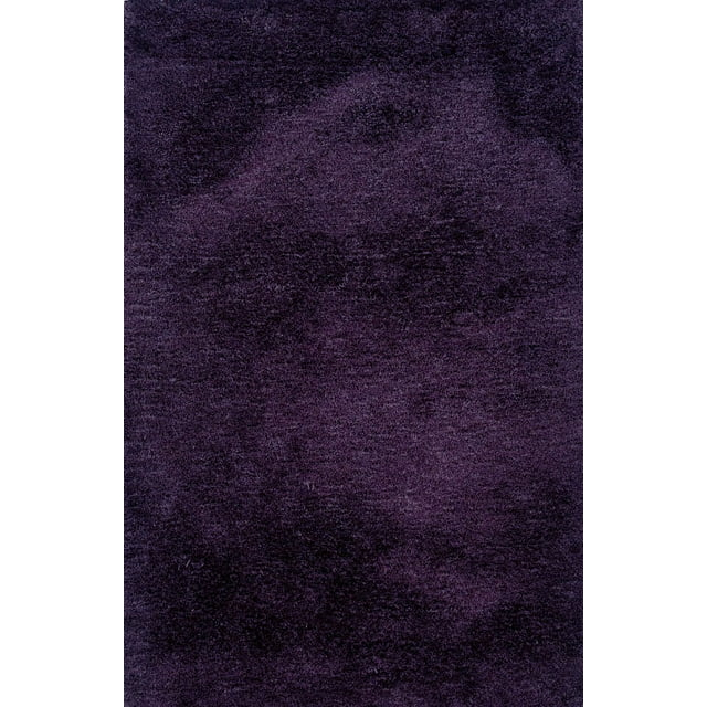 Oriental Weavers Cosmo Hand-made Shag Area Rug - 81108 - 3'3" x 5'3" - in Solid Purple - Plush Soft Shag, Modern Style, Hand-Made, Stain Resistant, Entrway, Bedroom Rug