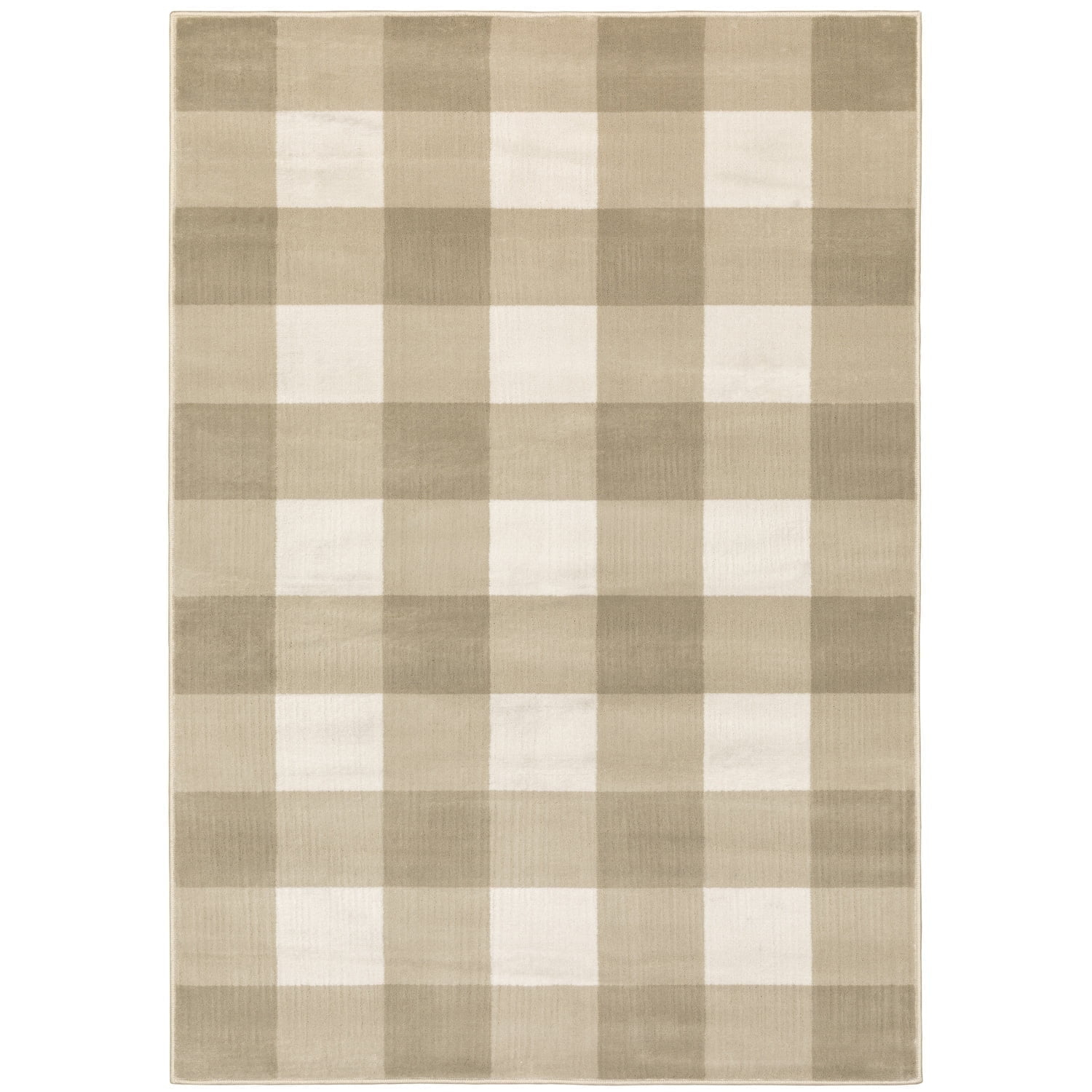 Oriental Weavers Georgia Area Rug 678A0 Casual Beige Plaid Blocks 3' 10" x 5' 5" Rectangle