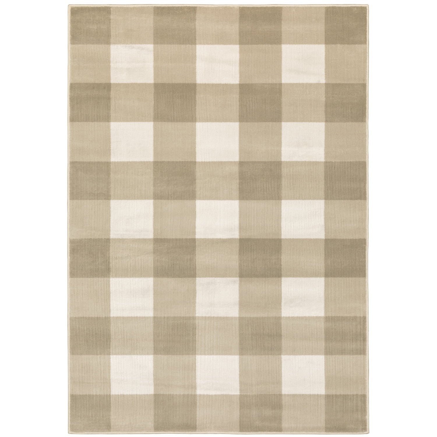 Oriental Weavers Georgia Area Rug 678A0 Casual Beige Plaid Blocks 3' 10" x 5' 5" Rectangle