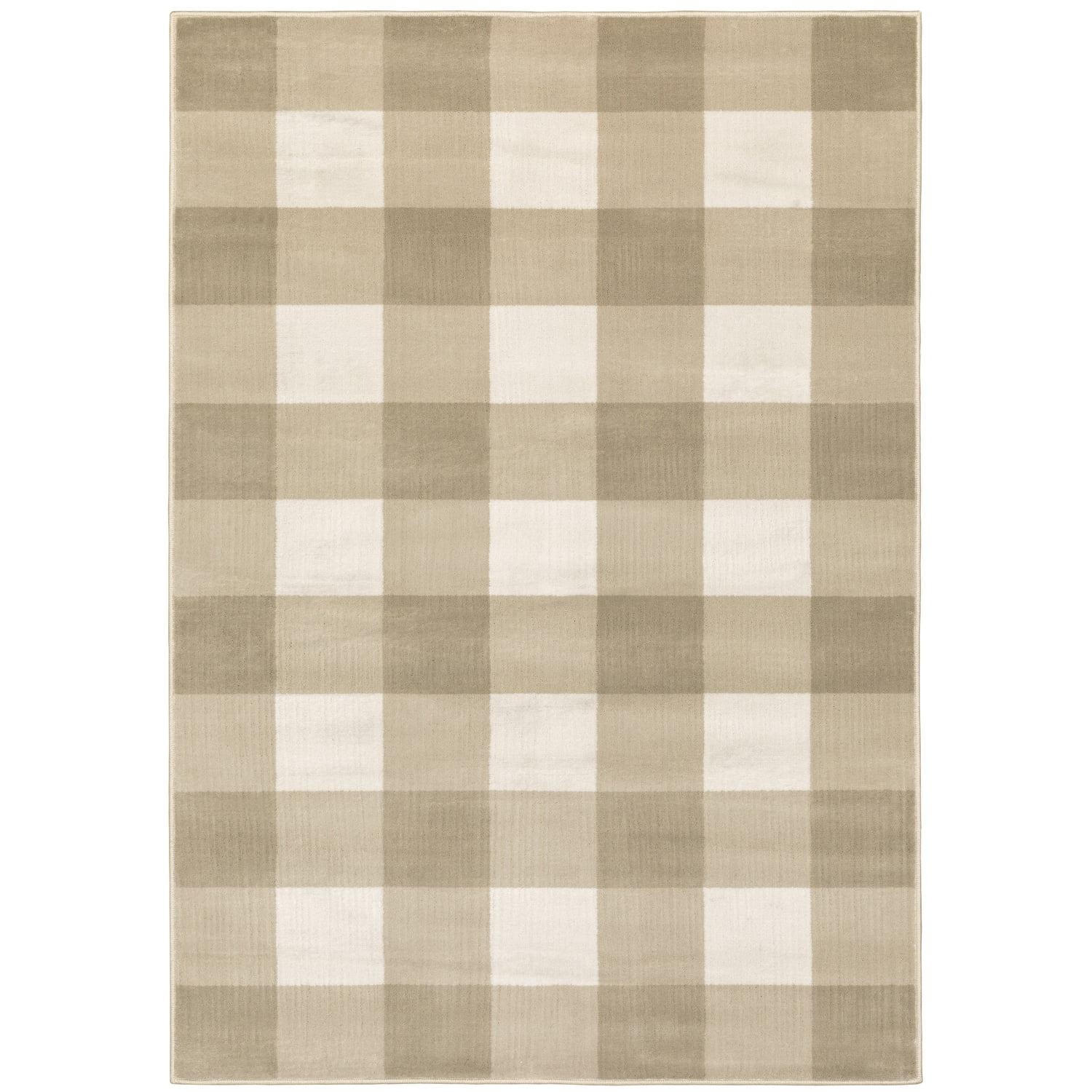 Oriental Weavers Georgia Area Rug - 678A0 - 5'3" x 7'3" - in Beige/ Ivory - Modern Farmhouse Style, Stain Resistant, Family and Pet Friendly , Bedroom, Office Rug