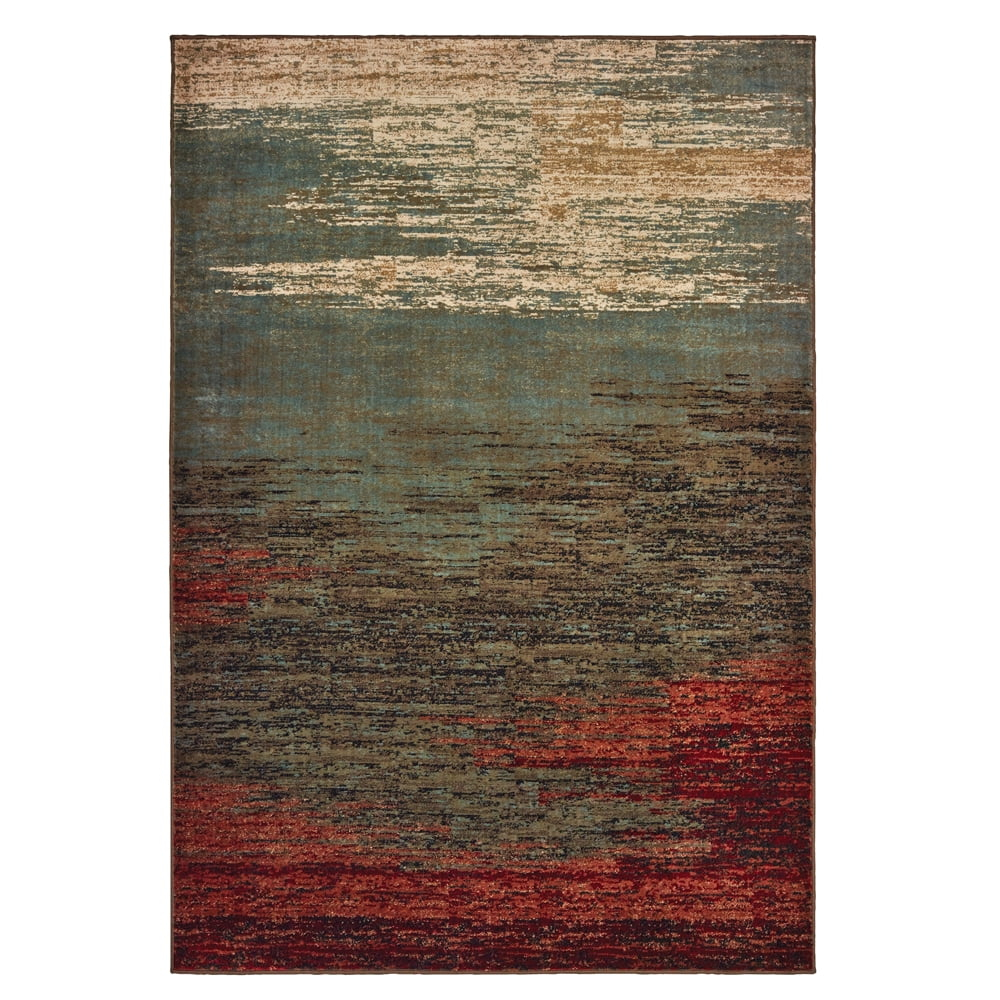 Sphinx Laurel Area Rug 3504H Contemporary Brown Banded Drawn 6' 7" x 9' 2" Rectangle